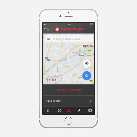Kreidler Bike-App – Strecke tracken